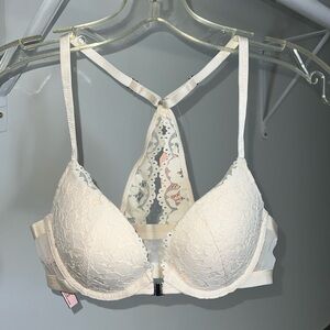 Dobreva Ivory Lace Racerback Front close Bra- 32C